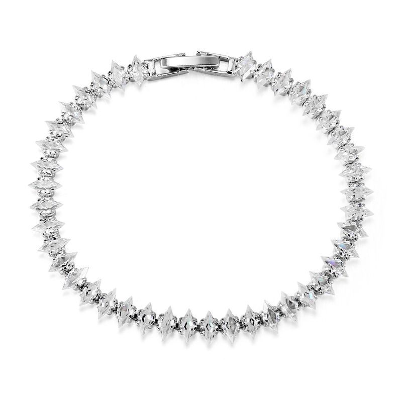 Mode Voller Diamanten Rhombus Tennis Armband Für Frauen Micro Gepflasterte Zirkon Kristall Einstellbar Armreif Zubehör_voghion.com