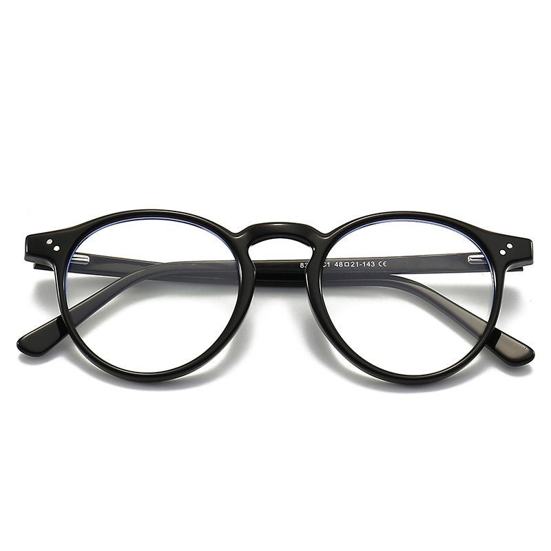 New 8353 elastic leg round, unisex TR90 frame, mirror, anti blue light glasses, flat mirror_voghion.com