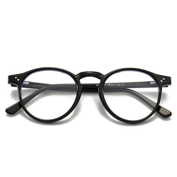 New 8353 elastic leg round, unisex TR90 frame, mirror, anti blue light glasses, flat mirror_voghion.com
