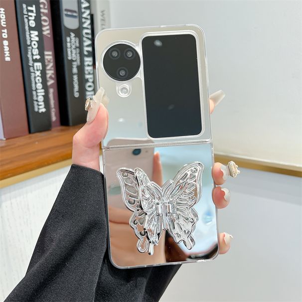 For Oppo Find N2 N3 Flip Luxury Butterfly Stand Pearl Chain Shockproof Phone Case Cover_voghion.com