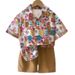 Barnens sommartröja, kortärmade shorts, set med strandshorts för baby, t-shirt i akademistil_voghion.com