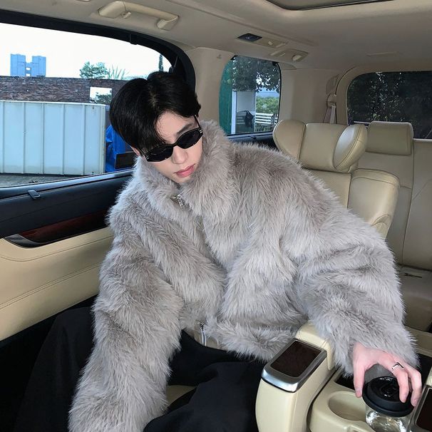 Herrenbekleidung Kältebeständiger, vielseitiger, dicker, warmer Mantel der Marke für Herren, neuer, mittellanger Mantel aus Fuchspelz_voghion.com