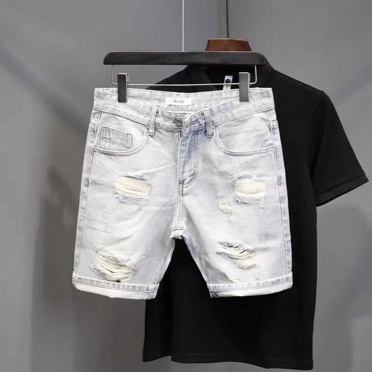 Männer Kleeder Retro All-Match loose riichtaus Denim Shorts Casual Hosen_voghion.com