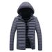 Men's Winter Hooded Jacket With Polyester Filling, Slim Fit Zip-Up Coat For Casual Wear, Striped & Solid Colors Available In Plus Sizes (L-8XL)_voghion.com