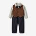 Ropa para niños Traje para niños Chico guapo Chaleco para niña de flores Vestido para niño Bebé Primer cumpleaños Traje para niños medianos y grandes Ropa de primavera_voghion.com