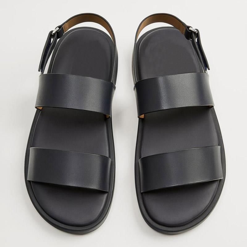 Unbeatable Quality High End Light Men's Black With Decorative Cowhide Leather Sandals, Beach Shoes, Anti Slip Sports And Casual_voghion.com
