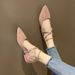 MTX Women's 2025 Spring Summer New Korean Style Elegant Versatile Rhinestone One-Strap Chunky Heel Pointed Toe Hollow Single_voghion.com