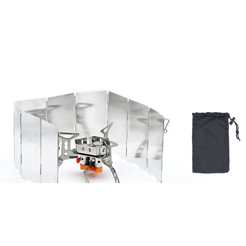Parabrezza pieghevole per fornelli da campeggio - Barriera antivento in alluminio a 9 pannelli per fornelli a bombola e ad alcol | Protezione compatta a 360° (compatibile con Jetboil/MSR)_voghion.com