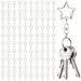 100 pezzi di portachiavi a forma di stella con chiusura a scatto a molla, gancio girevole in metallo con fibbia a catena e anello di salto aperto, portachiavi a forma di stella_voghion.com