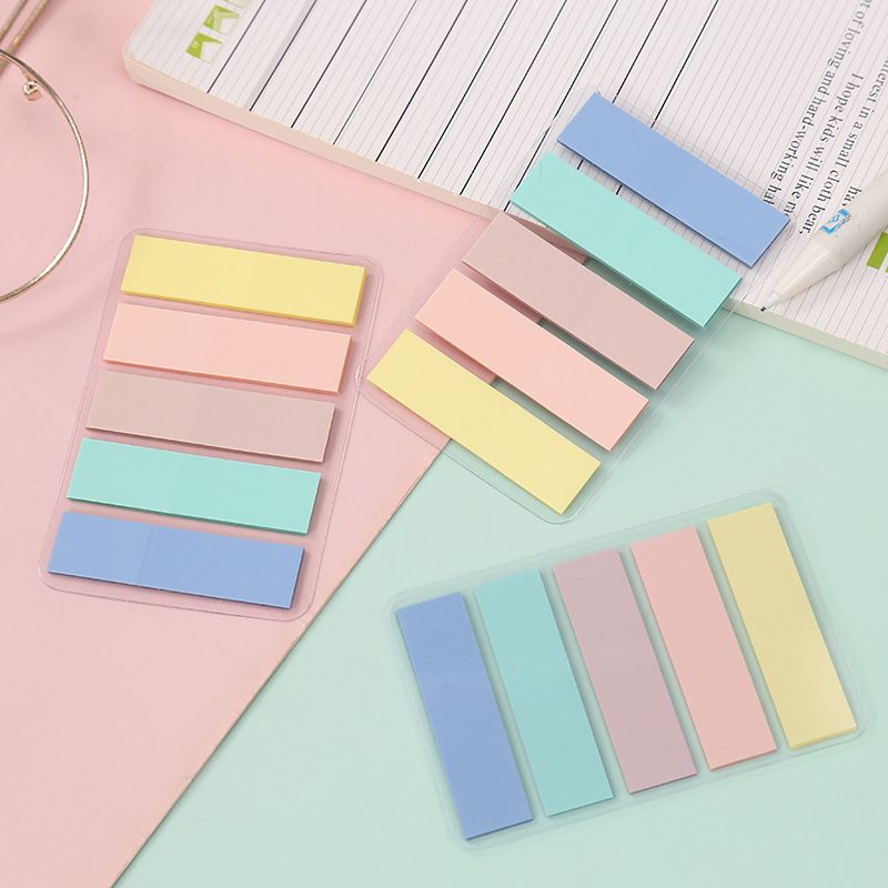 Miękkie pastelowe karteczki samoprzylepne – 100 arkuszy w bloku, mocny klej, przezroczyste, kolorowe zakładki do książek, artykułów biurowych i szkolnych_voghion.com