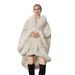 Women's Shawls Temperament Solid Color Shawl Cape Large Size Knitted Warm Cardigan Cheongsam Versatile Wool Cape_voghion.com