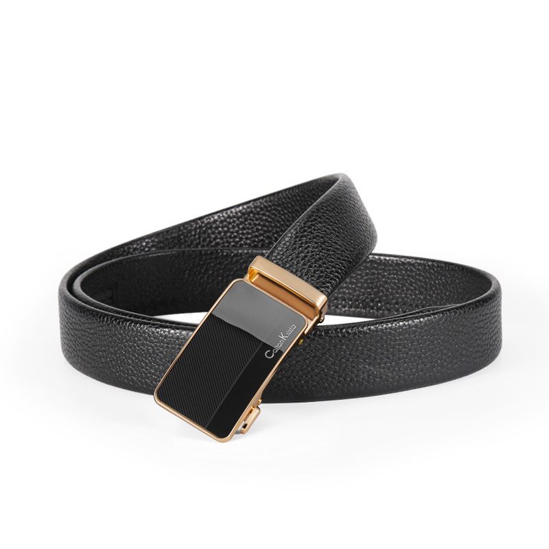 Cintura da uomo in pelle di alta qualità con fibbia automatica, cintura in pelle bovina, cintura da uomo d'affari_voghion.com