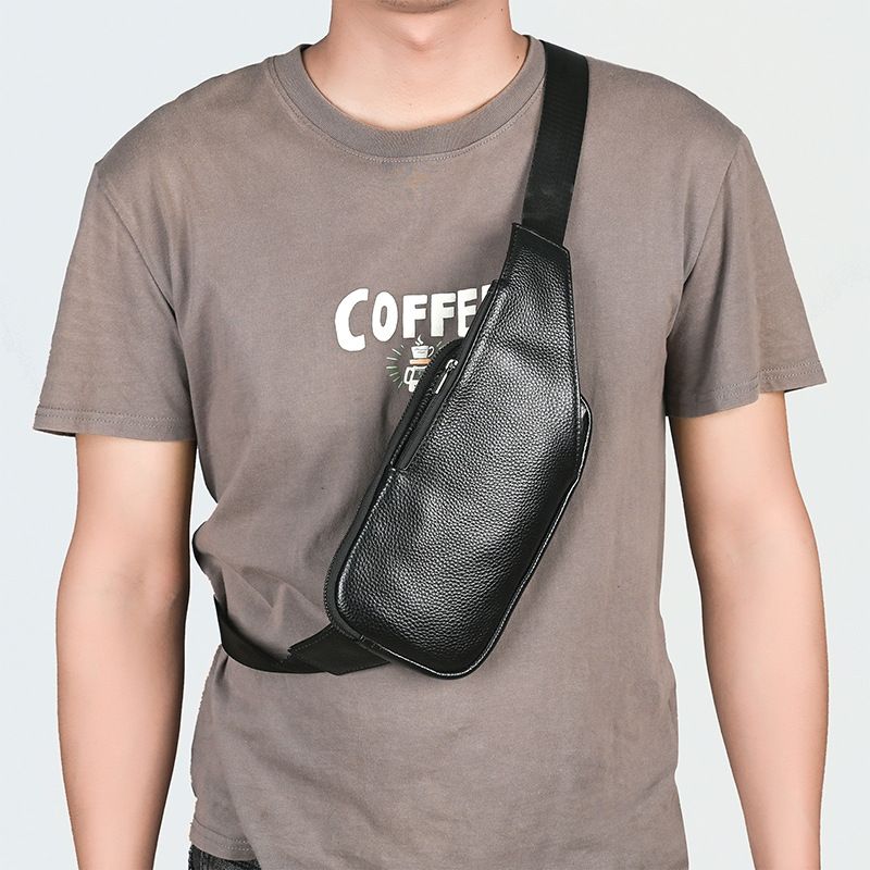 Borsa a tracolla, borsa per cellulare in pelle di mucca, borsa a tracolla unisex casual, mini zaino_voghion.com