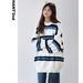 Pure Men's And Women's Cute Color-Block Striped Mohair Sweater Autumn Winter Warm Knitwear_voghion.com