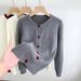 Elegant Long Sleeve Cardigan For Women Soft Knit Open Front Sweater With Classic Round Neck -Versatile Casual & Office Wear Available In 5 Colors_voghion.com