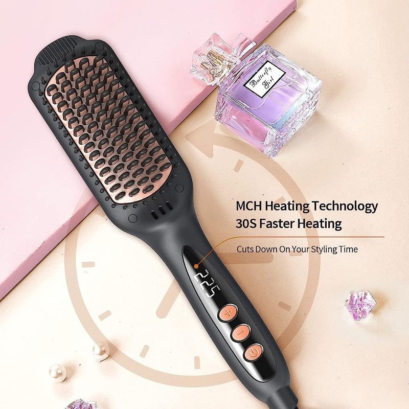 Arricciacapelli, pettine per capelli, piastra per capelli, piastra per capelli in ceramica, piastra per capelli liscia e riccia, piastra per capelli ricci, piastra per capelli ricci a doppio scopo_voghion.com