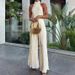 2025 Summer New Design Halter Neck Top Two-Piece Set Draped Casual Pleated Wide-Leg Pants Suit For Women_voghion.com