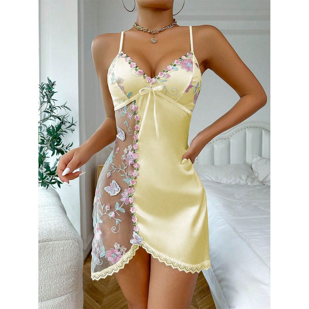 Women’S Clothing Sexy Lingerie Lace Perspective Temptation Nightdress Thong Two Piece Suit_voghion.com