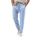 2023 Summer Breathable Solid Color Bubble Plus Size Loose Men's Casual Pants_voghion.com