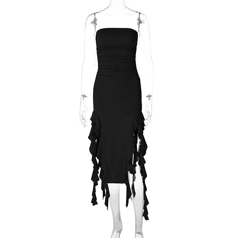 Robe irrégulière à la poitrine enveloppée, nouvelle mode été 2024 pour femmes_voghion.com