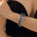 Exaggerated Punk Style Diamond-Studded Snake-Shaped Wrap Bracelet Fashion Open Bangle Elegant Niche Jewelry_voghion.com