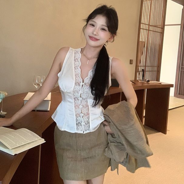 Wealth Whisper High Intelligence Old Money High-End Suit Short Skirt Vest Three-Piece Set_voghion.com