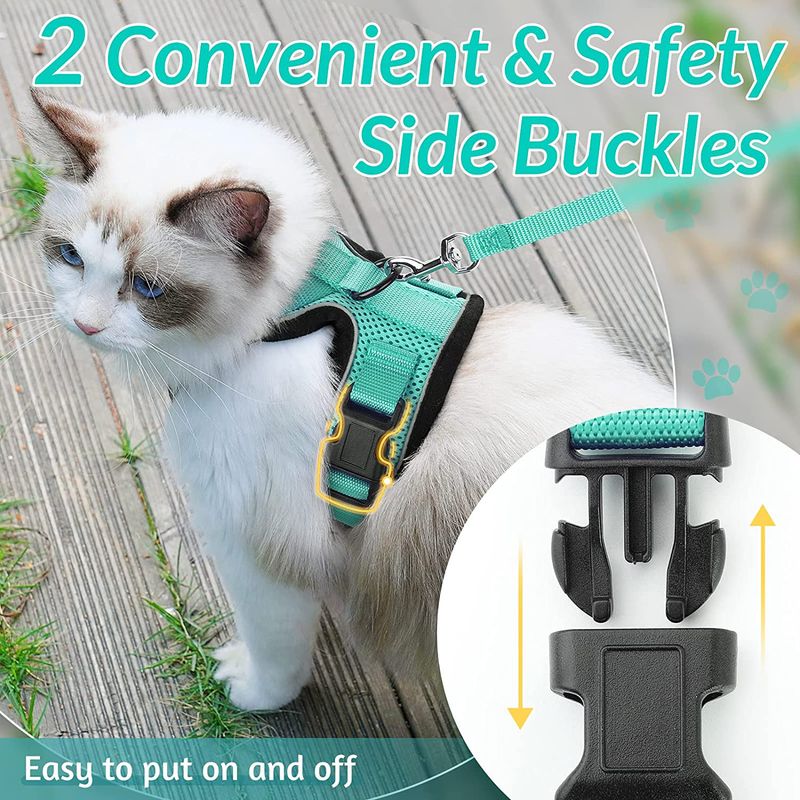 Cat Harness And Leash For Walking, Escape Proof Soft Adjustable Vest Harnesses For Cats, EasyControl_voghion.com