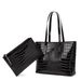 Women's Tote Bag Large Capacity Trendy Texture Crocodile Print Vintage Style Premium Large Capacity Upper Shoulder Tote Bag_voghion.com