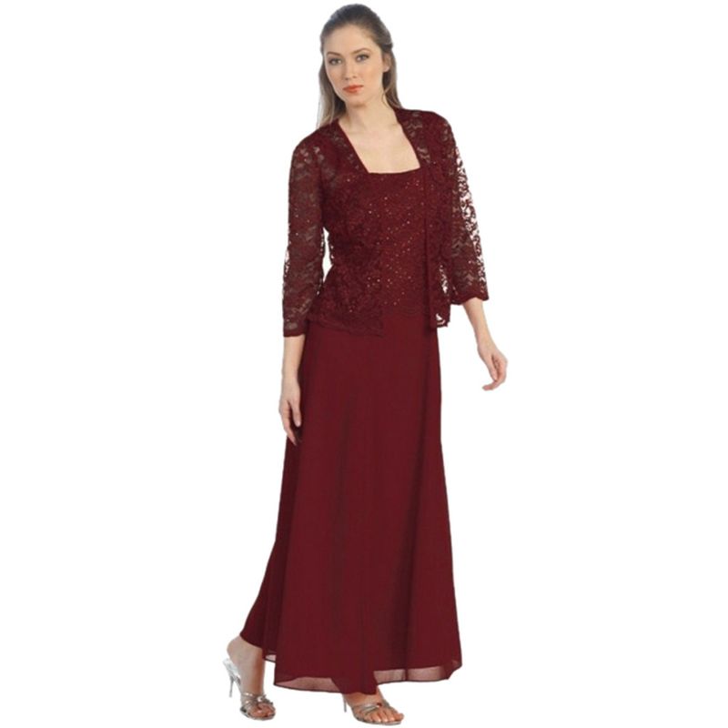 Neues, modisches, zweiteiliges Spitzen-Cardigan-Chiffon-Langkleid, großes Set_voghion.com