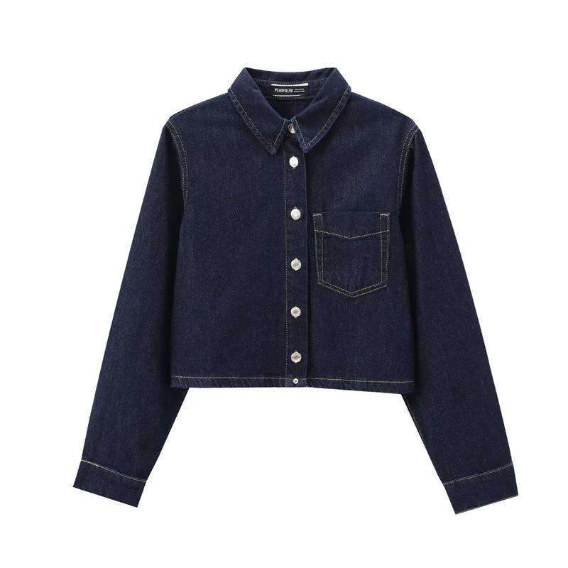 Ensemble chemise et pantalon en denim pour femme, nouvelle mode de rue, automne et hiver 2024_voghion.com