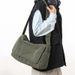 Large Capacity Solid Color Canvas Shoulder Simple Crossbody Women's Retro Messenger Bag Backpack_voghion.com