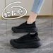 ShoeVault Stepping On Clouds Black Work Shoes For Women Soft Sole Comfortable Kitchen Non-Slip KFC Summer Breathable Size 34_voghion.com