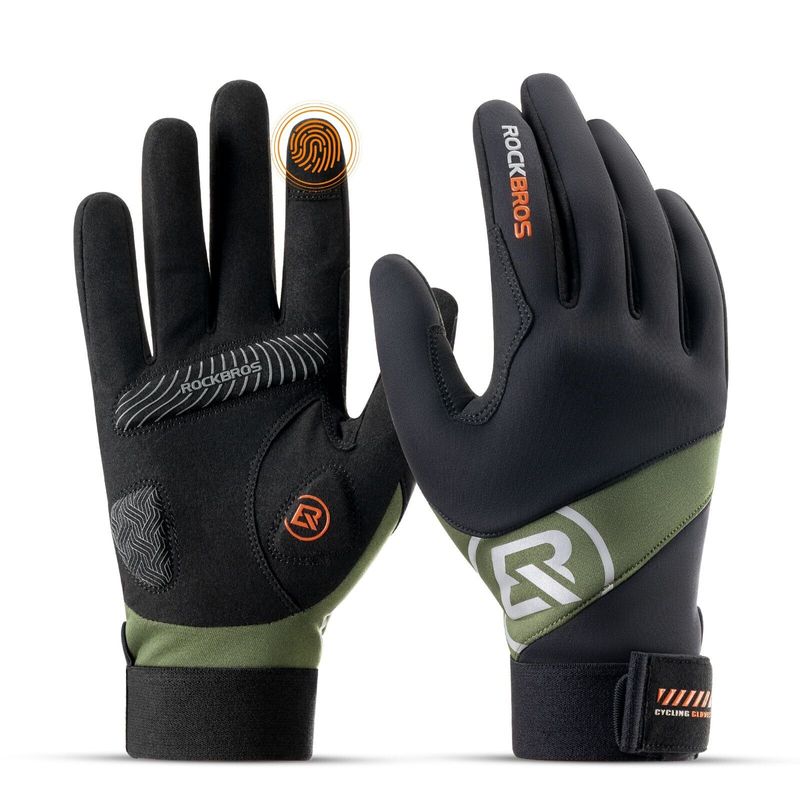 Gants de cyclisme chauds ROCKBROS, coupe-vent, écran tactile, gants de cyclisme unisexes_voghion.com
