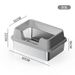 Hot-Selling Stainless Steel Open Litter Box With High Fence, Extra Large Splash-Proof Deep Semi-Enclosed Cat Toilet_voghion.com
