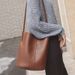 New Bucket Suede Oil Leather Handbag Crossbody Women's Large Capacity Shopping Bag_voghion.com
