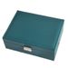 Luxury Leather Jewelry Box Organizer - Multi-Layer Necklace & Ring Storage Case With Mirror, Elegant Gift Packaging (23x17x8.5cm)_voghion.com