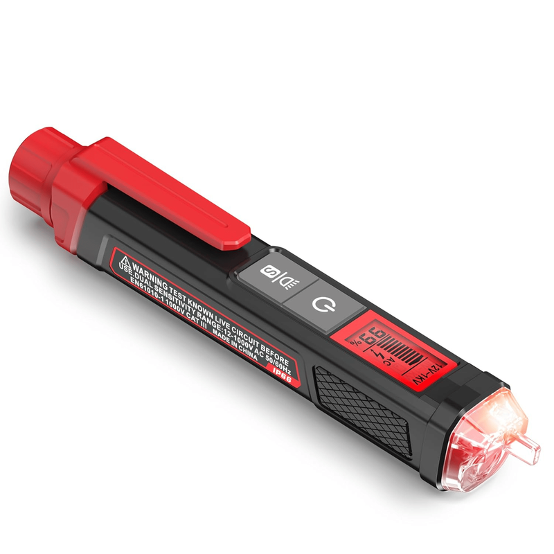 Voltage Tester/Non-Contact Voltage Tester With Signal Percentage, Dual Range AC 12V/70V-1000V, Live/Null Wire Tester, Electrical Tester With LCD Display, Buzzer Alarm, Wire Breakpoint Finder_voghion.com