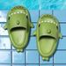Boys Girls Cartoon Shark Lightweight Non-Slip Open Toe Slides For Summer_voghion.com