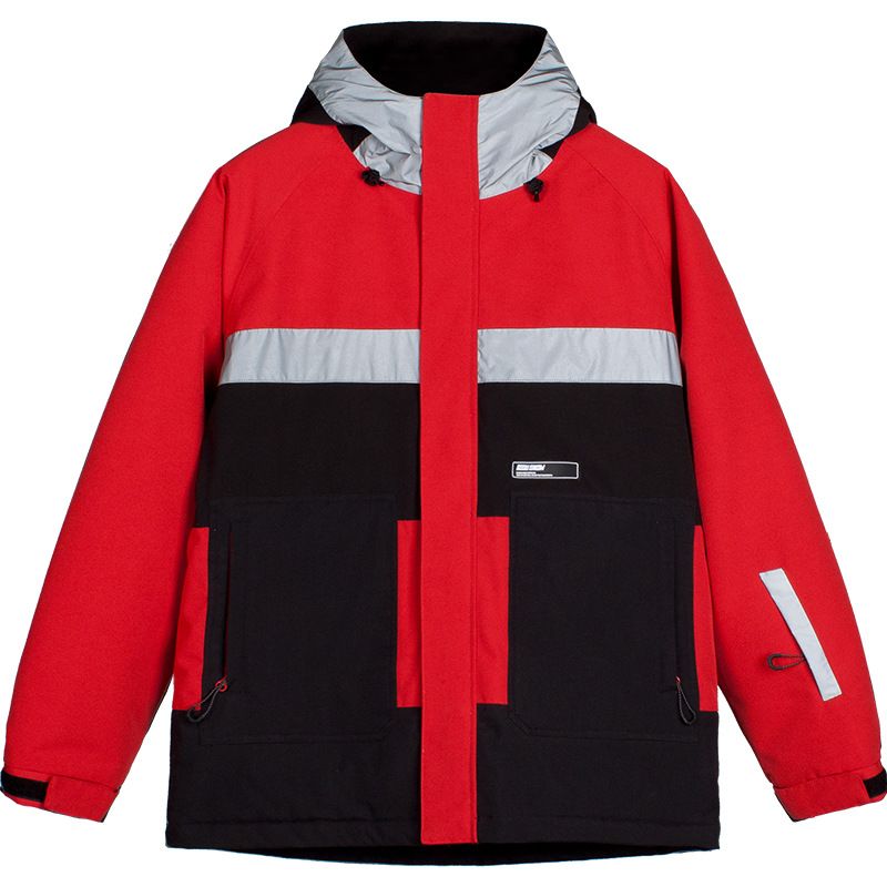 New women's jacket warm clip cotton waterproof double board equipment reflective snowsuit men_voghion.com