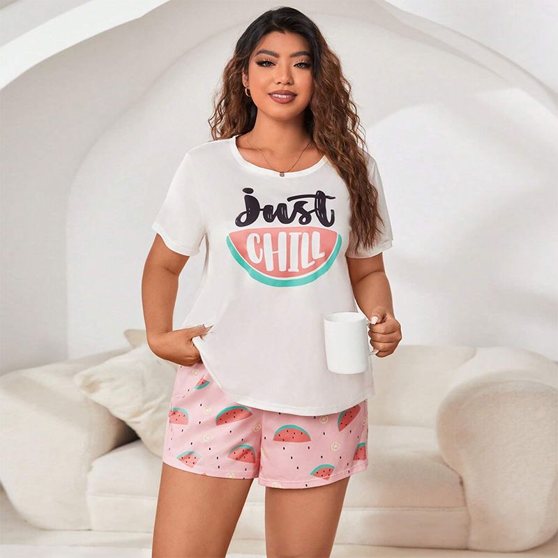 Biancheria intima e pigiami Fornitura di magliette e pantaloncini larghi estivi per donne sottili, più grandi, taglie forti, abiti da casa_voghion.com