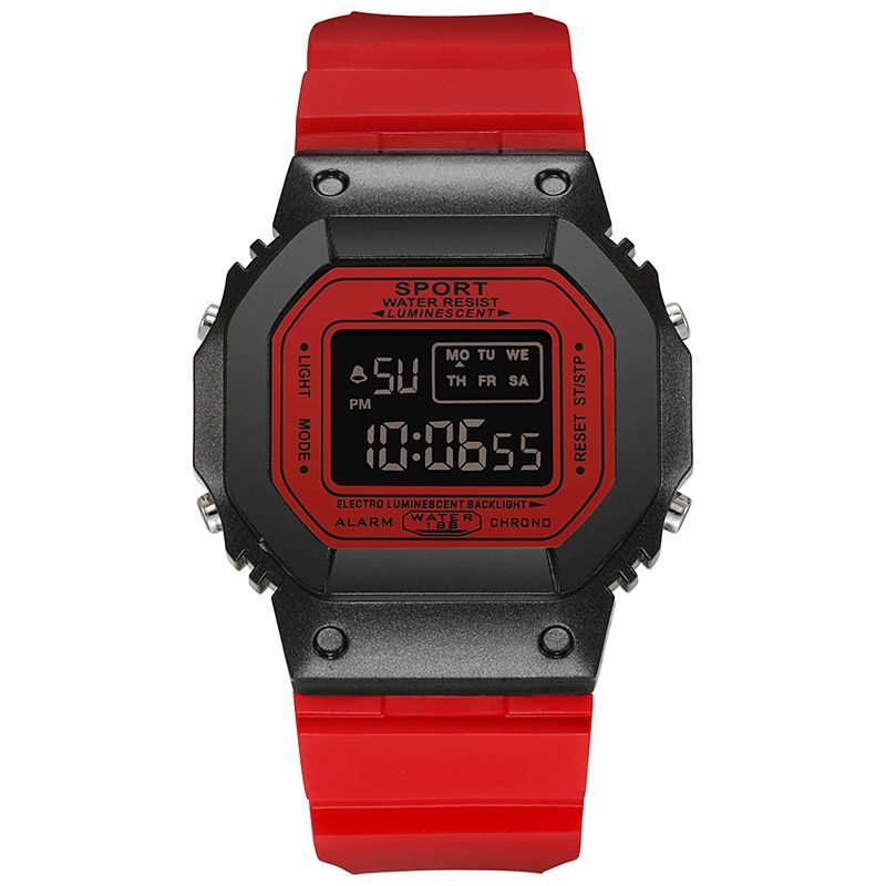 Montre électronique carrée pour couple de licornes, édition coréenne, simple, lumineuse, étanche, sport, tendance, pour homme_voghion.com