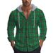 American Style Autumn Winter Plaid Hooded Flannel Jacquard Men's Trendy Casual Shirt Men_voghion.com
