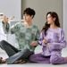 Neues langärmeliges Pullover-Pyjama-Set für Herren und Damen für den Winter, Baumwolle für Paare im Frühling und Herbst, Hauskleidung in Übergröße_voghion.com