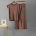 Women's Clothing Knitted Casual Suit Sleeveless Vest Sweater Wide Leg Pants Two Piece Suit_voghion.com