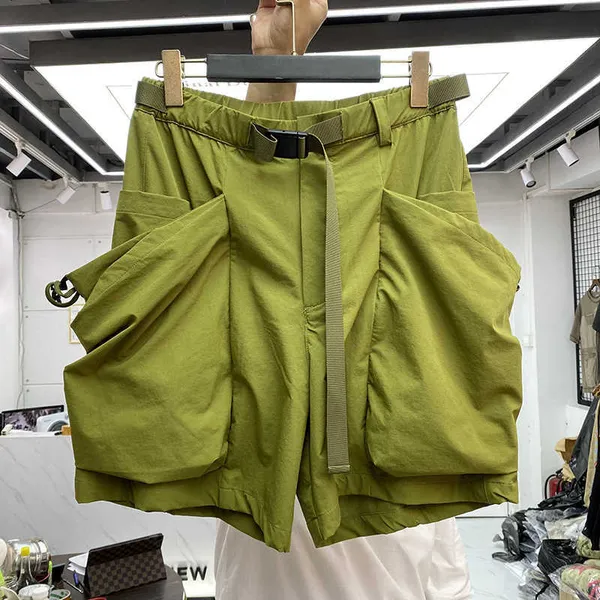 Herren Shorts mit mehreren Taschen, Armygrün, Schwarz, Lendenschurz, Innenetikett, T221129_voghion.com