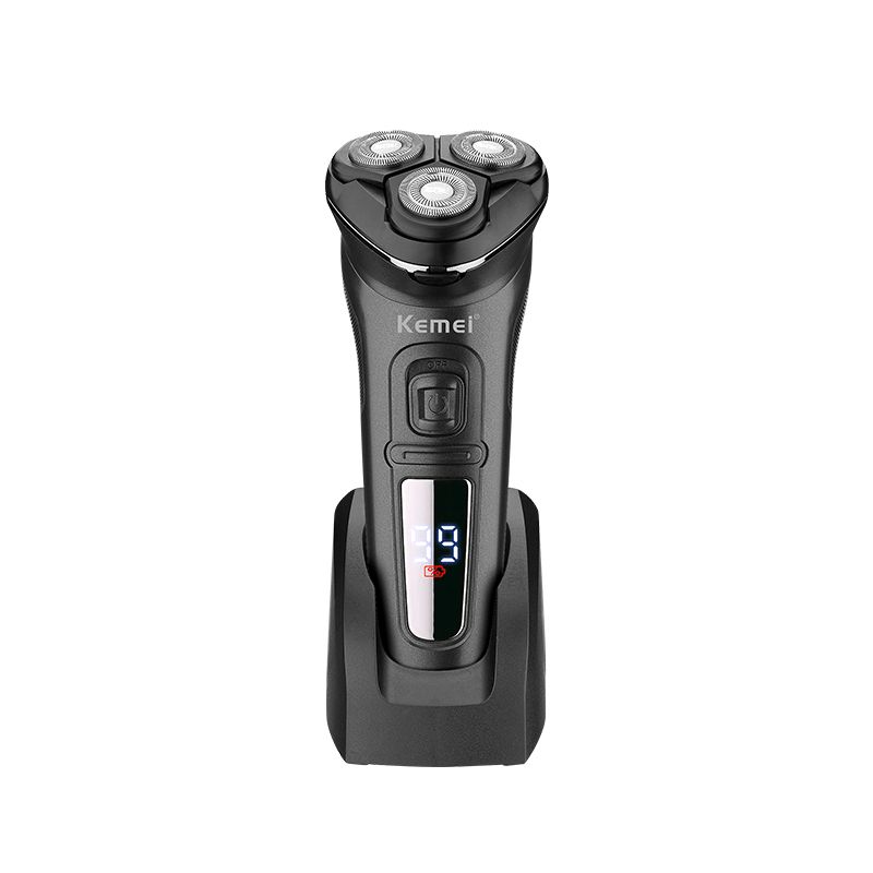 Kemei Km-2805 Base di ricarica USB per rasoio impermeabile Lama in acciaio inossidabile Display digitale ricaricabile Elettrico_voghion.com