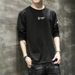 Long Sleeved T-Shirt, Men's Slim Fit, Oversized, Fat And Elastic Korean Version, Printed T-Shirt, Round Neck, Trendy_voghion.com