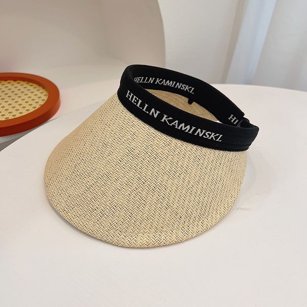 2024 summer new Japanese encrypted protection empty grass headband women's beach sun hat without top duckbill cap_voghion.com