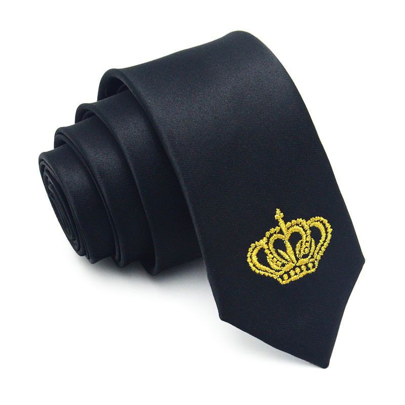 Tie For Male Female Students, Teenagers, Korean Style Slim Narrow Version, Hand Tied Small Tie With 5cm Black_voghion.com