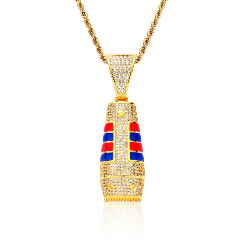 Collana unisex da uomo, personalità creativa, ciondolo a forma di rasoio con micro intarsi in zircone, marchio alla moda, accessorio hiphop._voghion.com